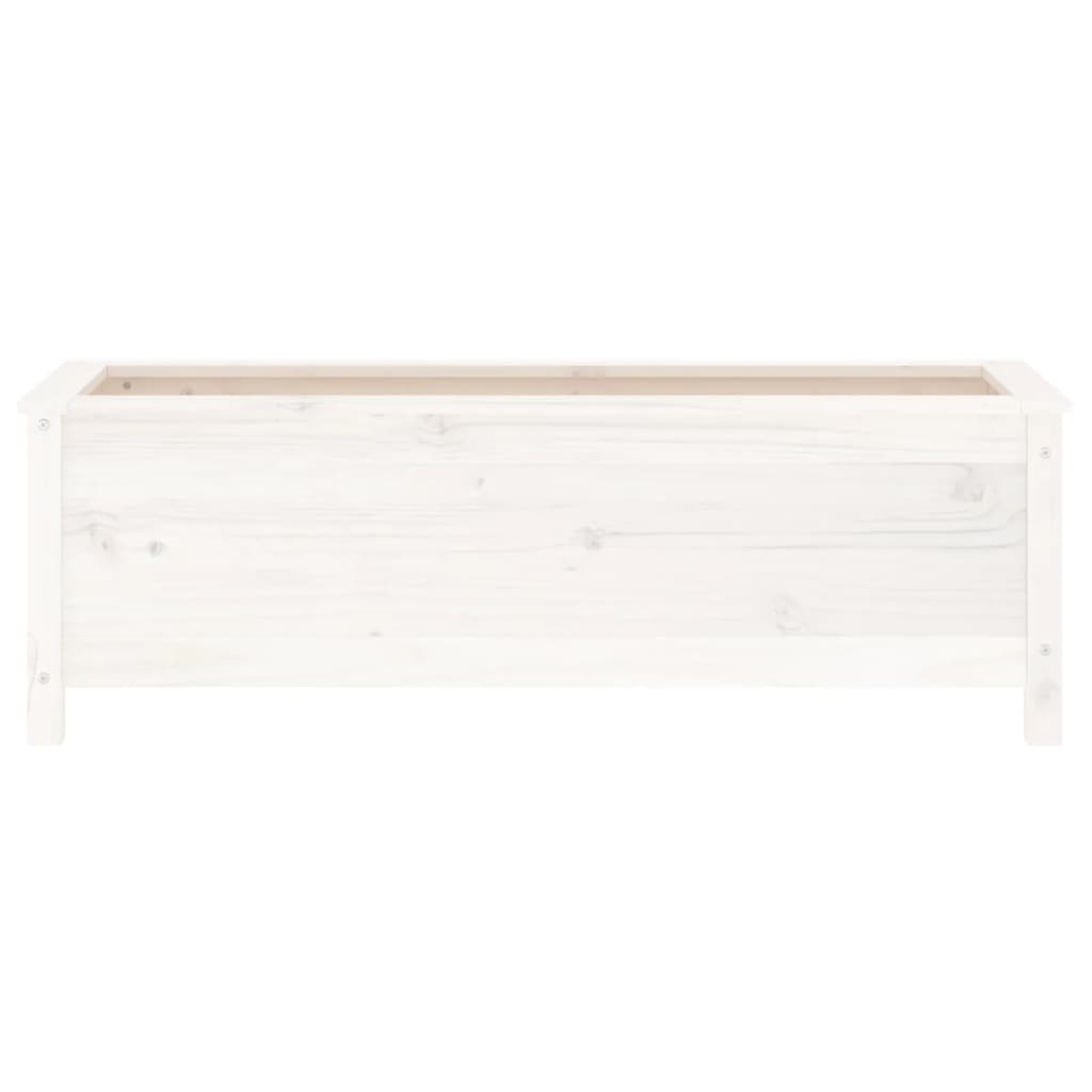 Høybed for hage hvit 119,5x40x39 cm heltre furu