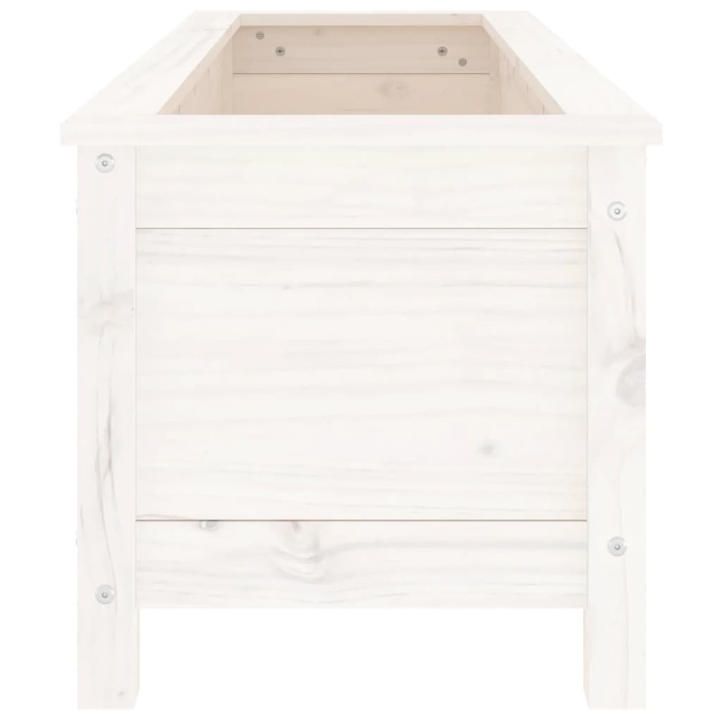 Høybed for hage hvit 119,5x40x39 cm heltre furu