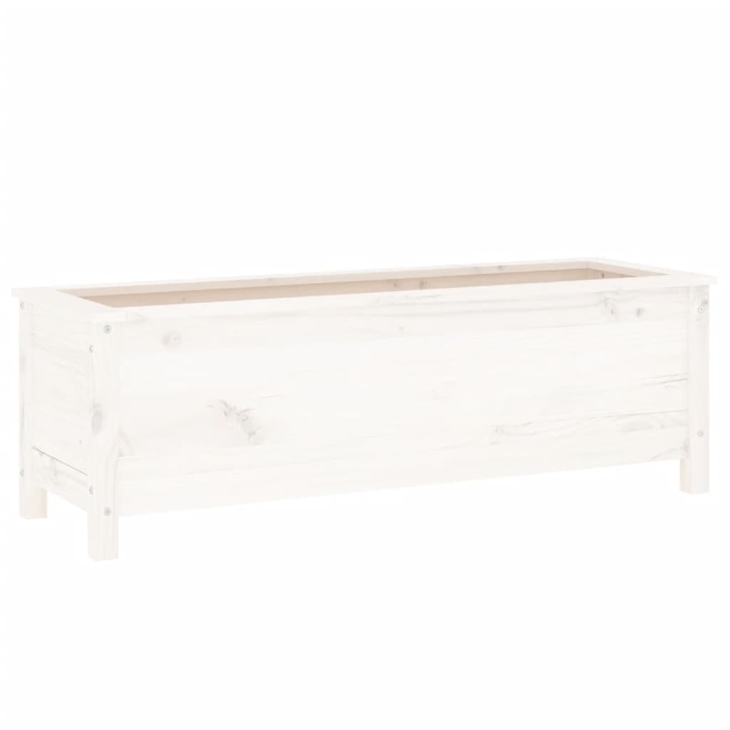 Høybed for hage hvit 119,5x40x39 cm heltre furu