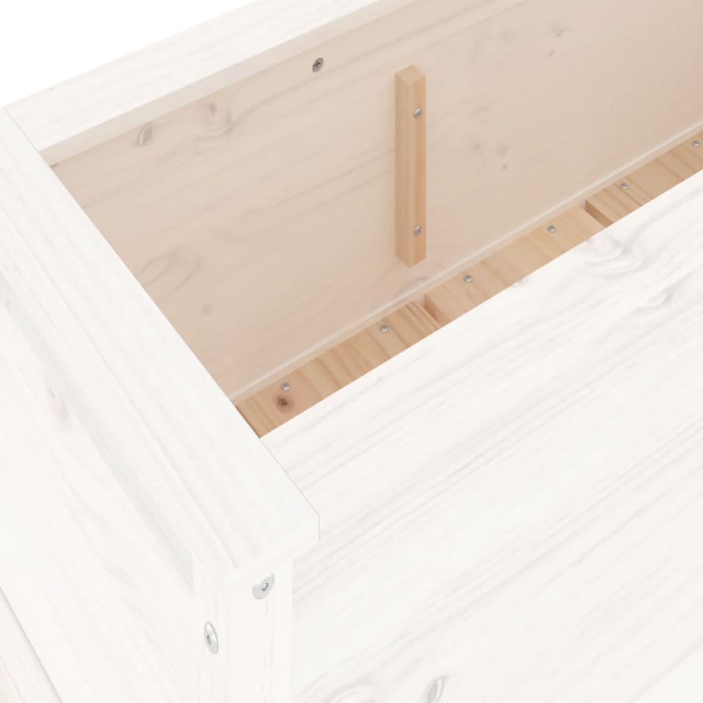 Høybed for hage hvit 119,5x40x39 cm heltre furu