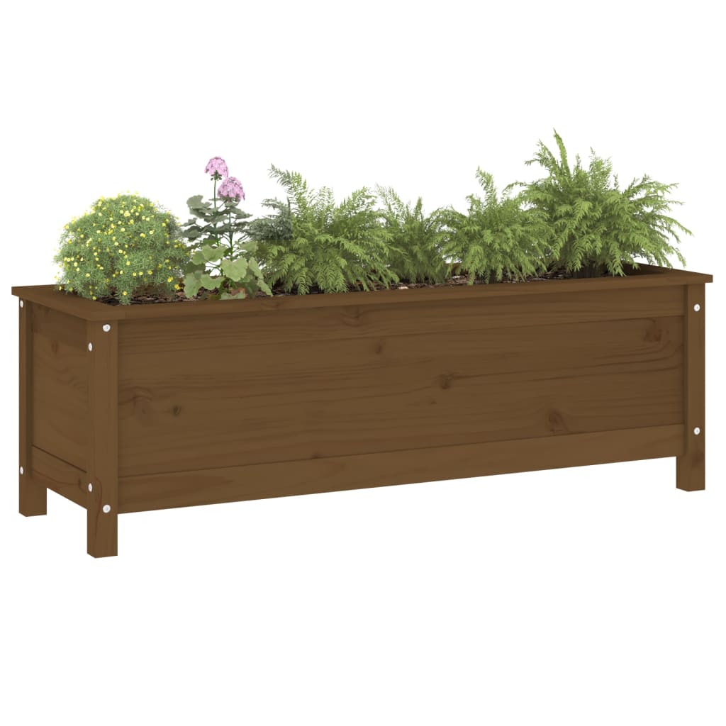 Høybed for hage honningbrun 119,5x40x39 cm heltre furu