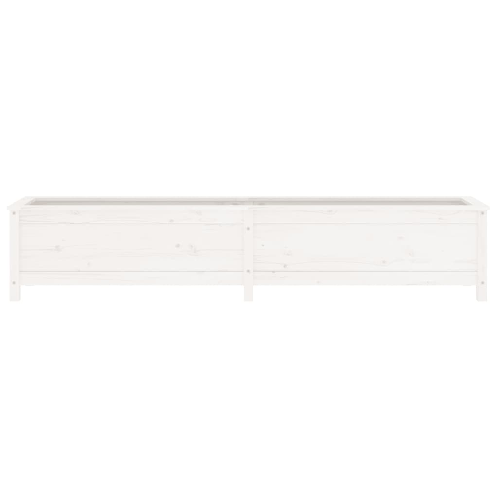 Høybed for hage hvit 199,5x40x39 cm heltre furu