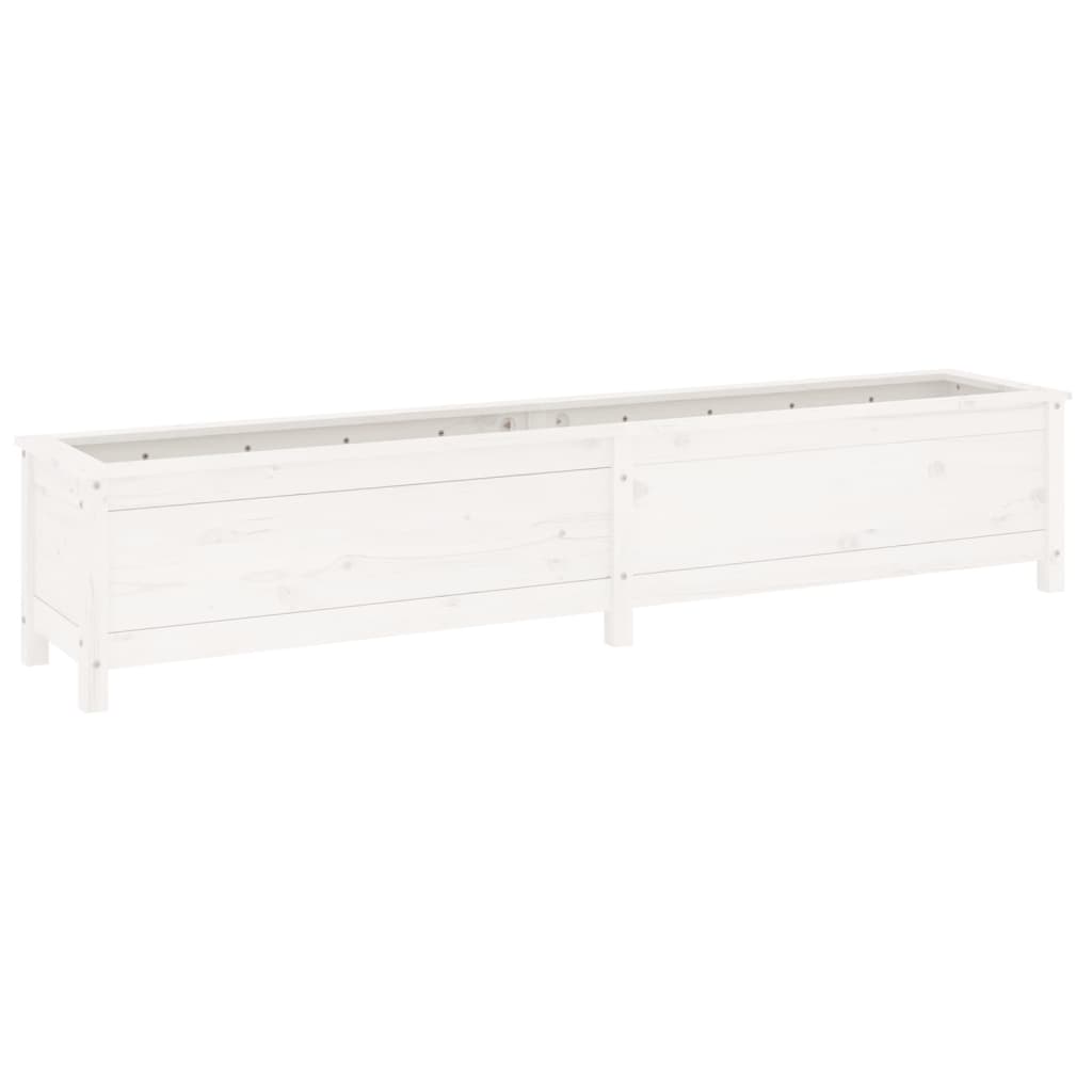 Høybed for hage hvit 199,5x40x39 cm heltre furu
