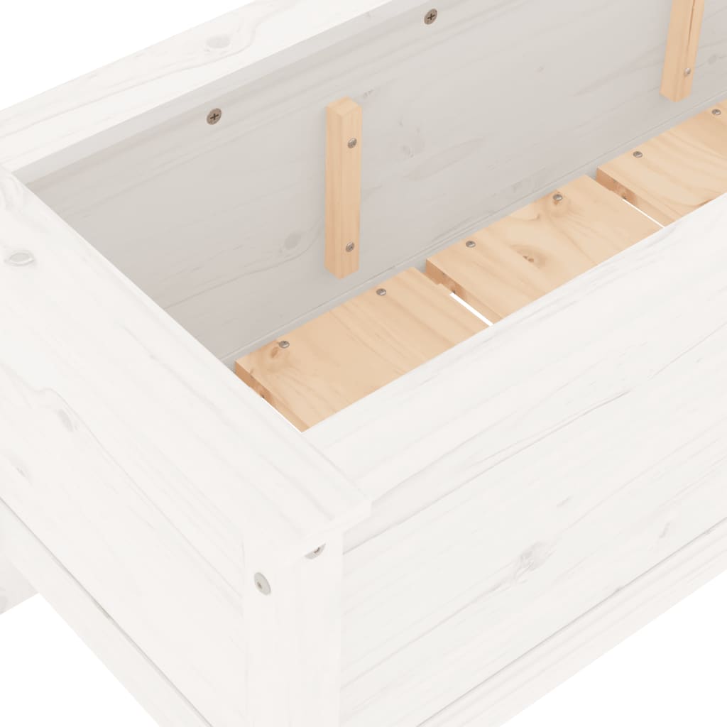 Høybed for hage hvit 199,5x40x39 cm heltre furu