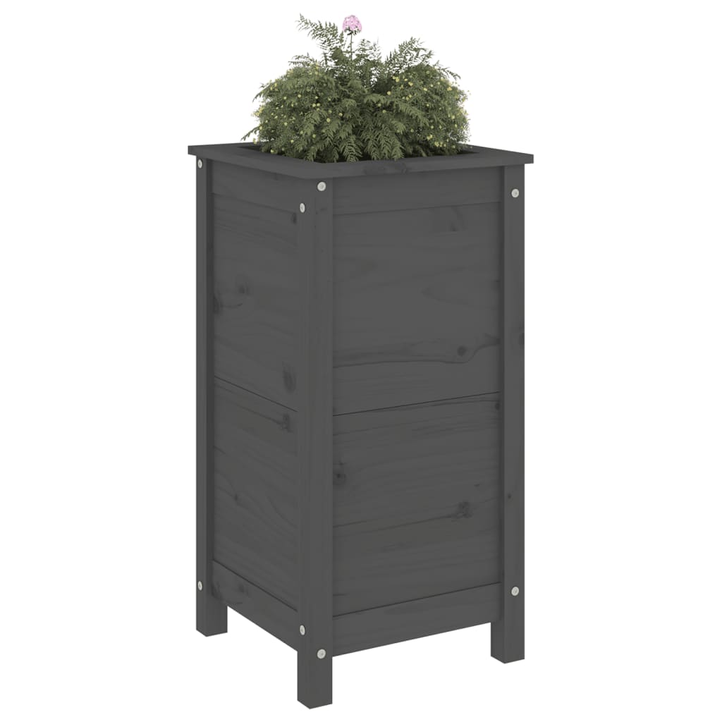Hageplantekasse grå 40x40x78 cm heltre furu
