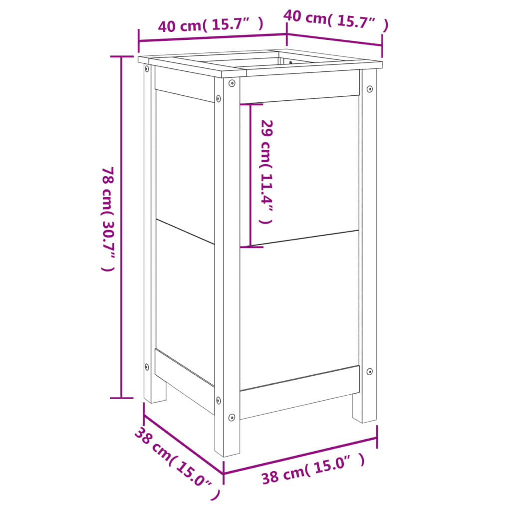 Hageplantekasse 40x40x78 cm heltre douglasgran