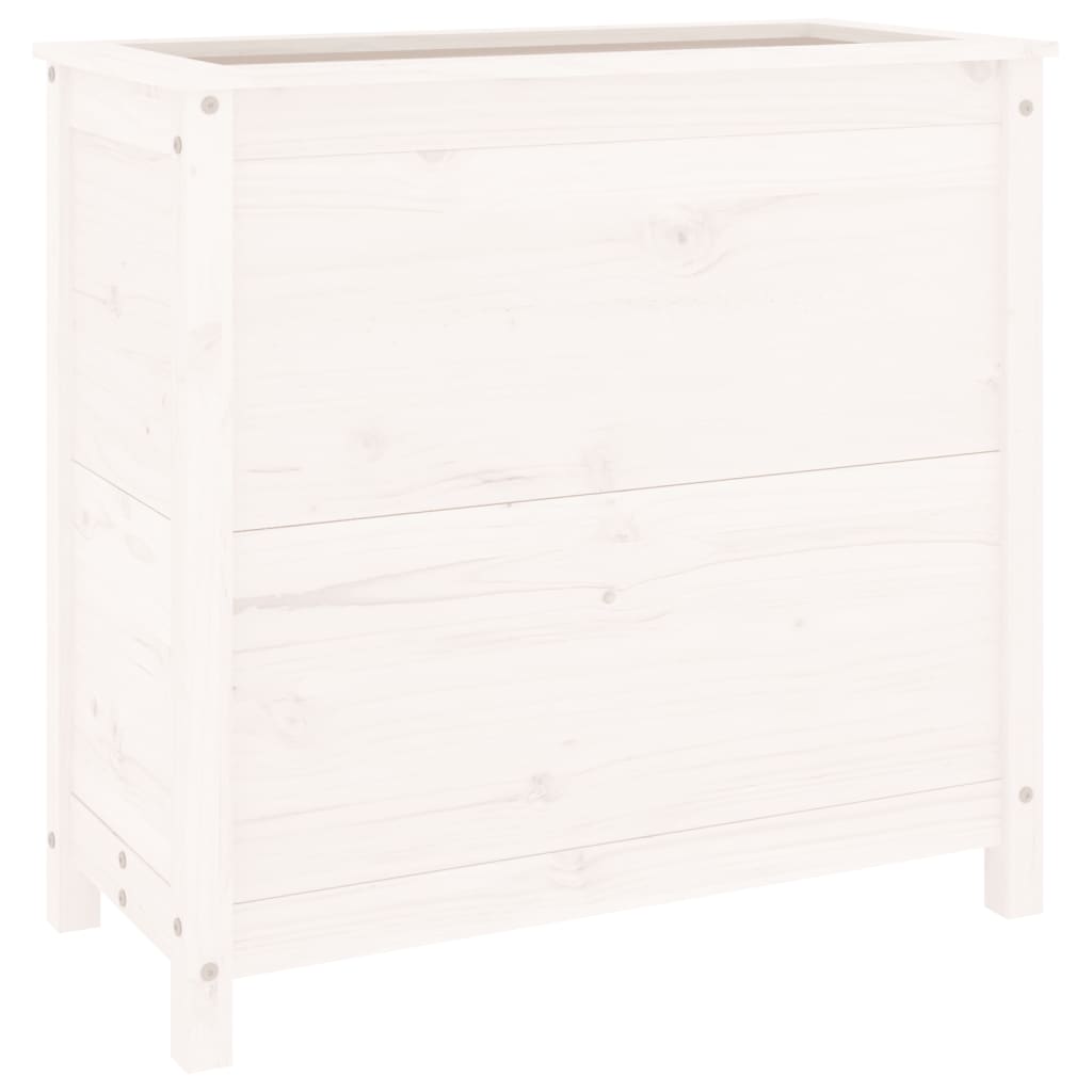 Hageplantekasse hvit 82,5x40x78 cm heltre furu