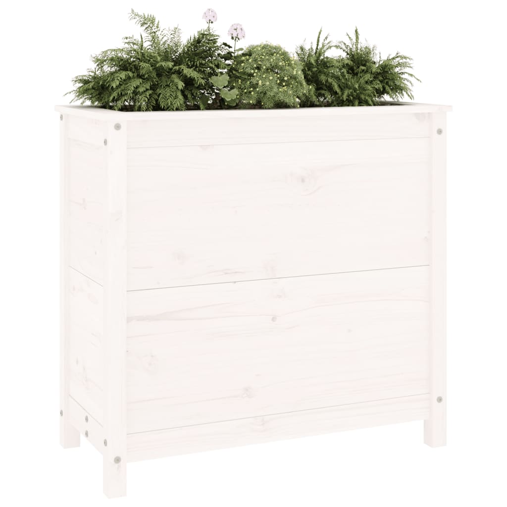 Hageplantekasse hvit 82,5x40x78 cm heltre furu