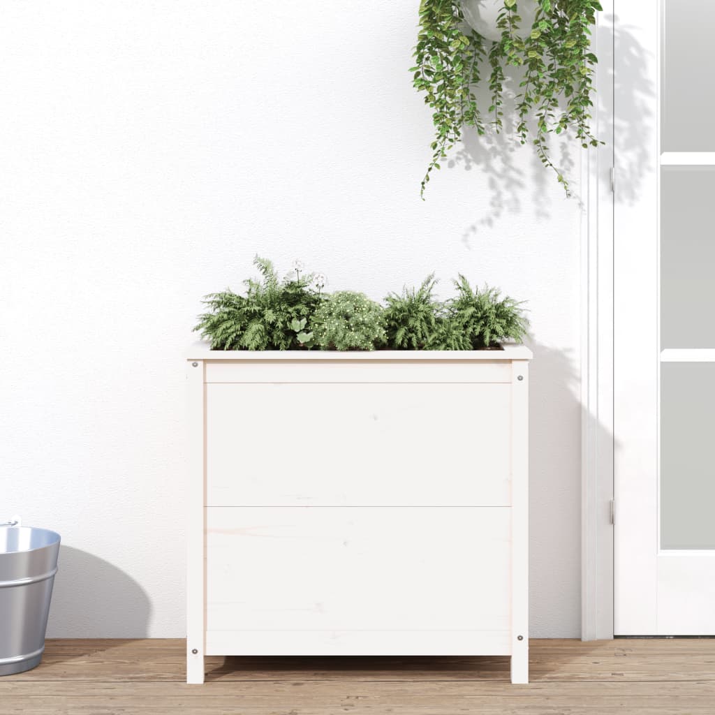 Hageplantekasse hvit 82,5x40x78 cm heltre furu