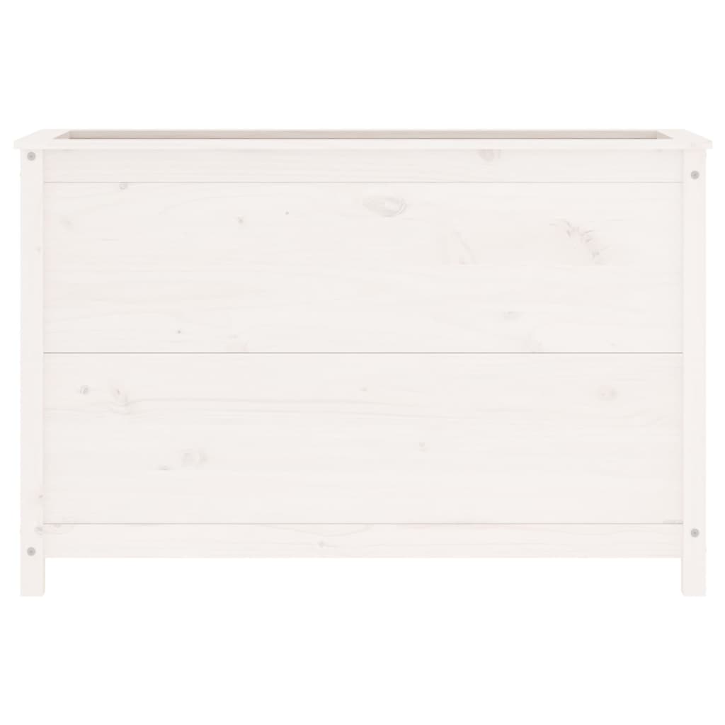 Høybed for hage hvit 119,5x40x78 cm heltre furu