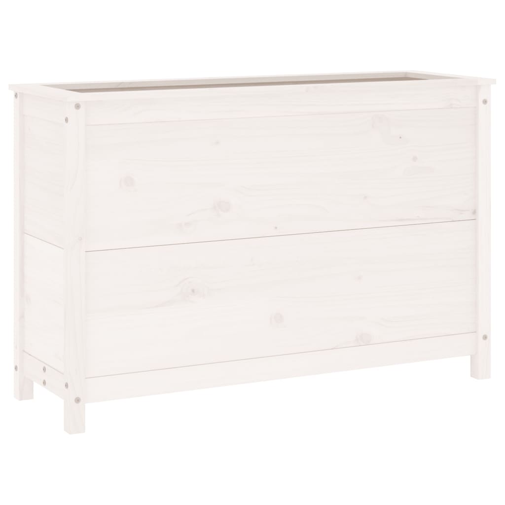 Høybed for hage hvit 119,5x40x78 cm heltre furu