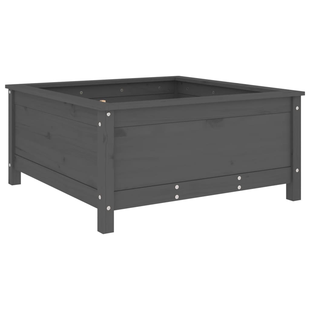 Hageplantekasse grå 82,5x82,5x39 cm heltre furu