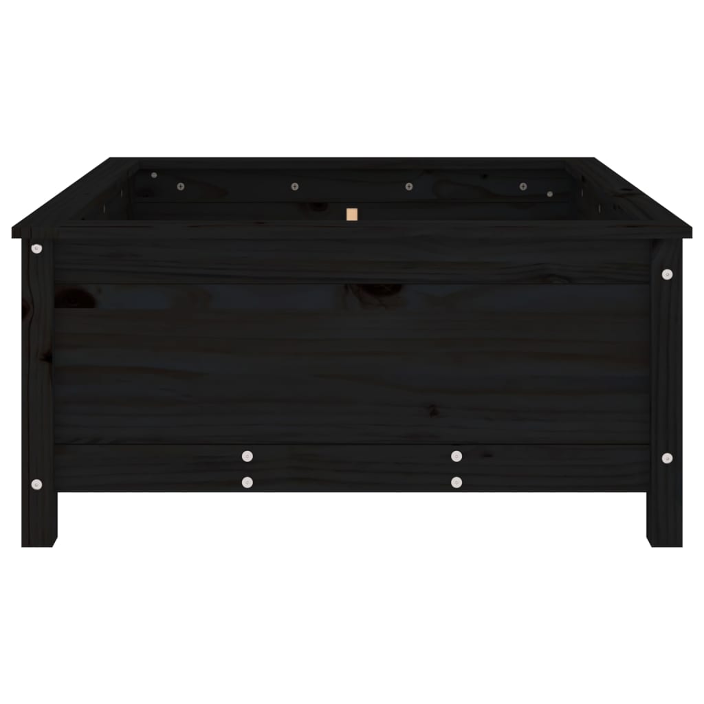 Hageplantekasse svart 82,5x82,5x39 cm heltre furu