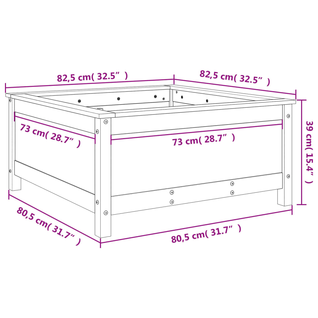Hageplantekasse 82,5x82,5x39 cm heltre douglasgran
