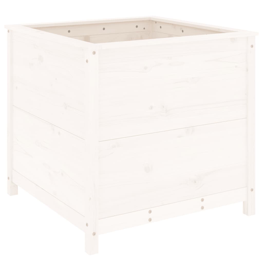 Hageplantekasse hvit 82,5x82,5x78 cm heltre furu