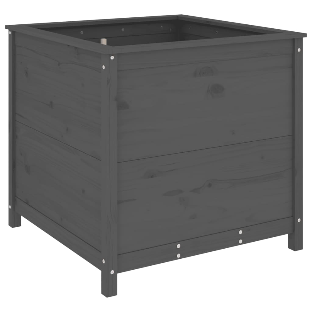 Hageplantekasse grå 82,5x82,5x78 cm heltre furu