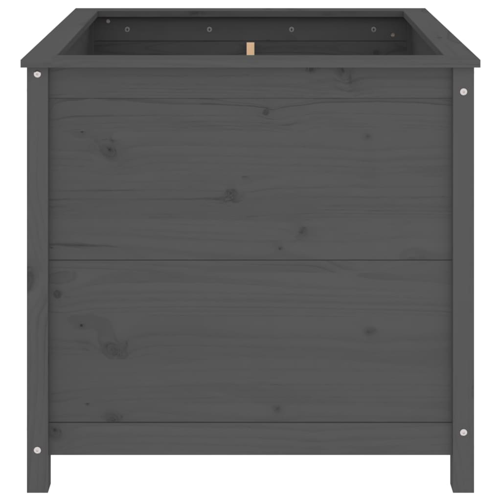 Hageplantekasse grå 82,5x82,5x78 cm heltre furu