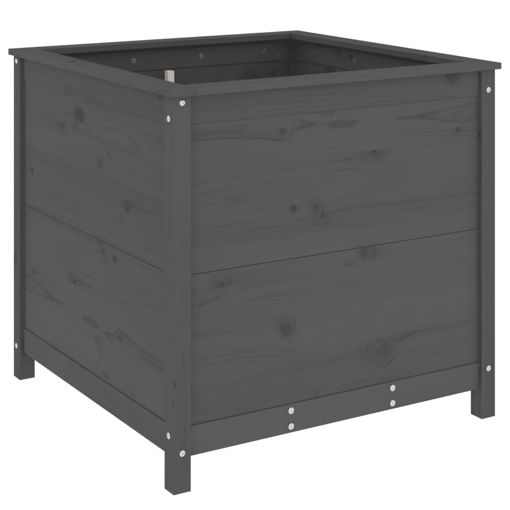 Hageplantekasse grå 82,5x82,5x78 cm heltre furu