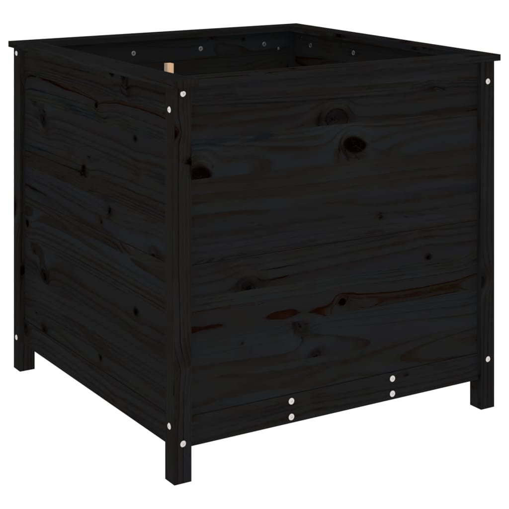 Hageplantekasse svart 82,5x82,5x78 cm heltre furu
