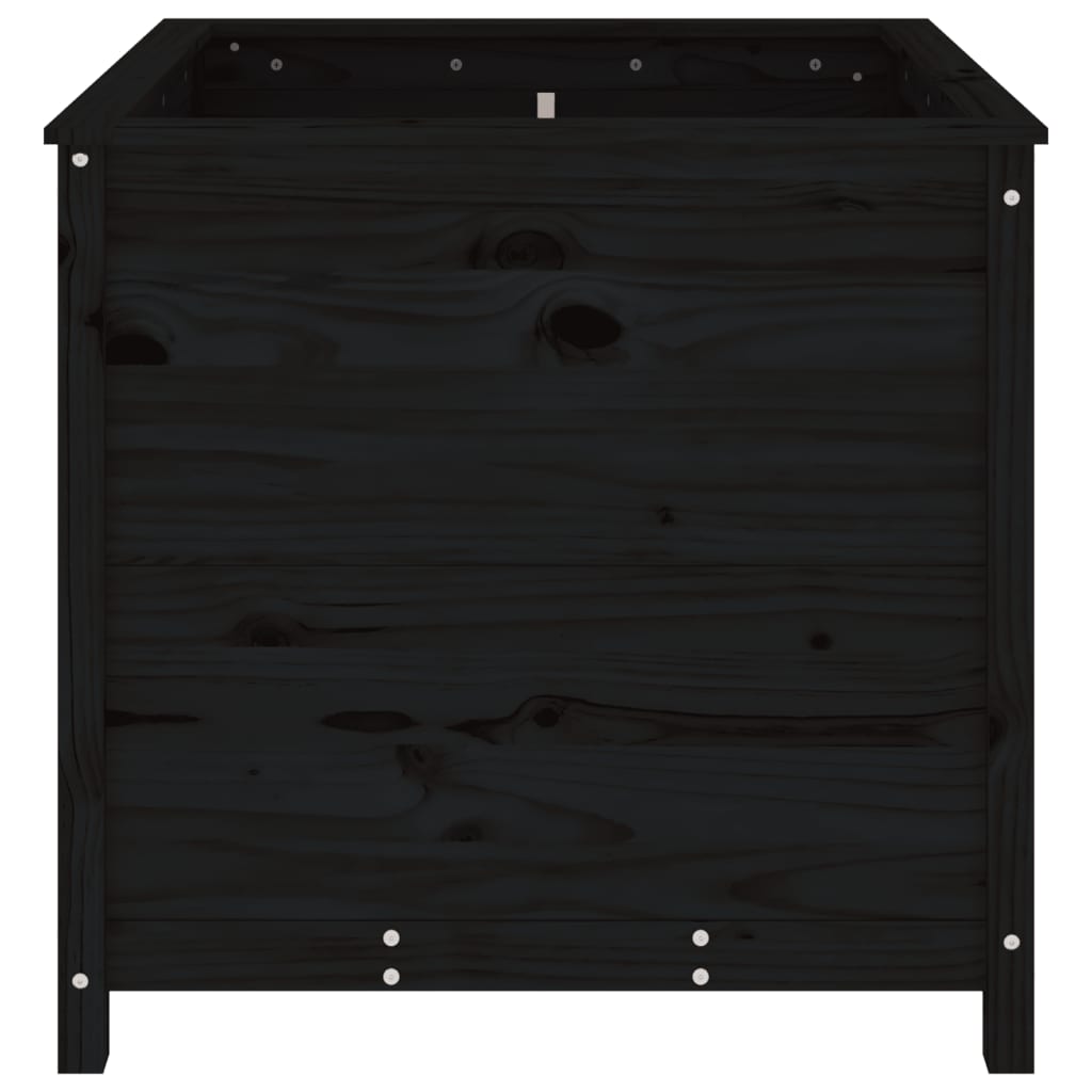 Hageplantekasse svart 82,5x82,5x78 cm heltre furu
