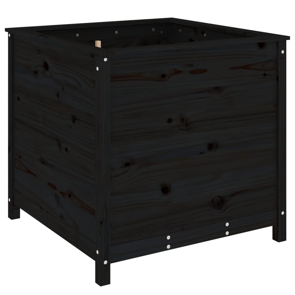 Hageplantekasse svart 82,5x82,5x78 cm heltre furu