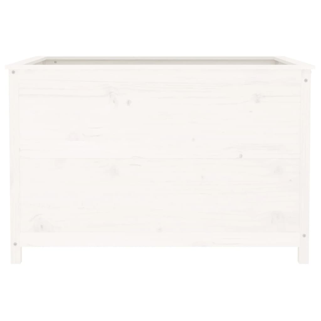 Høybed for hage hvit 119,5x82,5x78 cm heltre furu