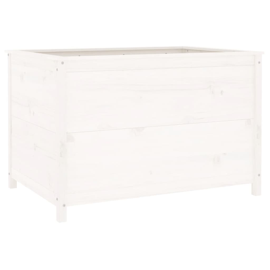 Høybed for hage hvit 119,5x82,5x78 cm heltre furu