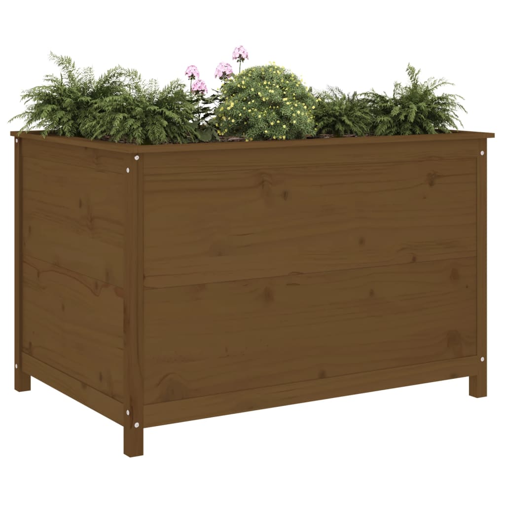 Høybed for hage honningbrun 119,5x82,5x78 cm heltre furu