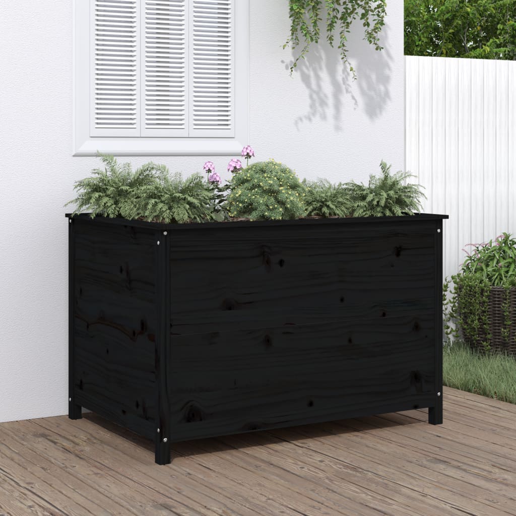 Høybed svart 119,5x82,5x78 cm heltre gran