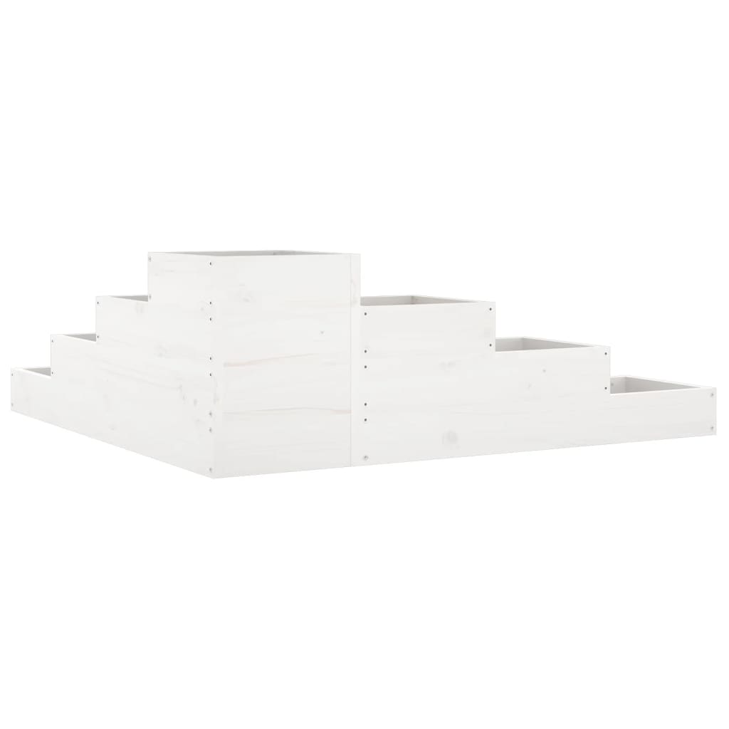 Hageplantekasse 4 etasjer 106x104,5x36 cm hvit heltre furu