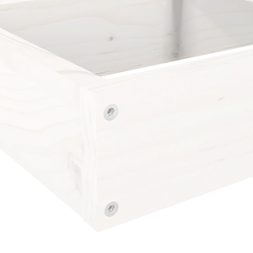 Hageplantekasse 4 etasjer 106x104,5x36 cm hvit heltre furu