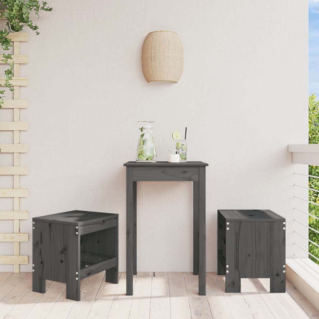 Hagekrakker 2 stk grå 40x36x45 cm heltre furu