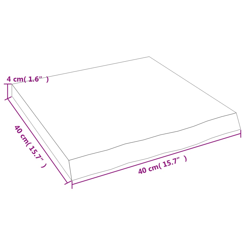 Vegghylle 40x40x(2-4) cm ubehandlet heltre eik