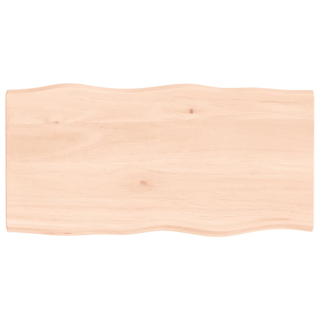 Bordplate 80x40x2 cm ubehandlet heltre eik naturlig kant