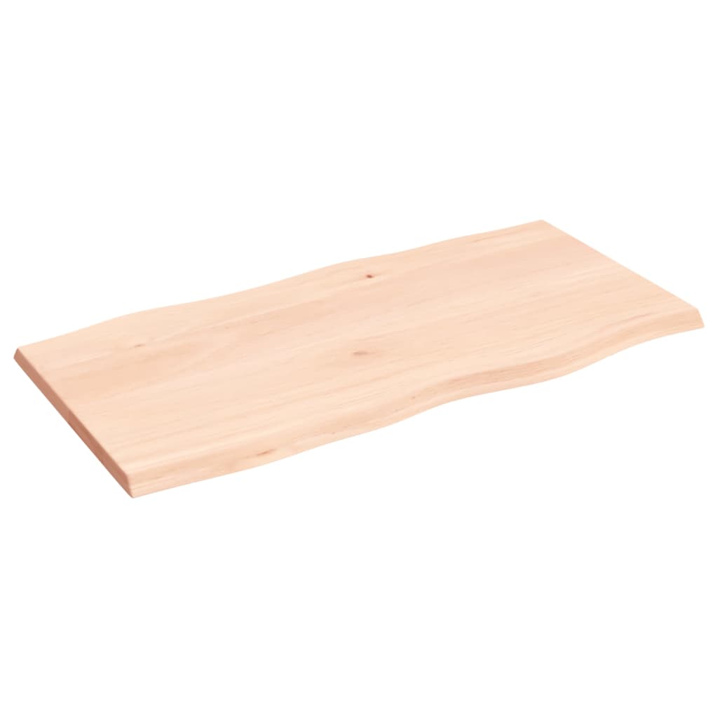 Bordplate 80x40x2 cm ubehandlet heltre eik naturlig kant