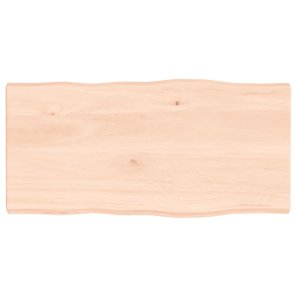 Bordplate 80x40x(2-4) cm ubehandlet heltre eik naturlig kant