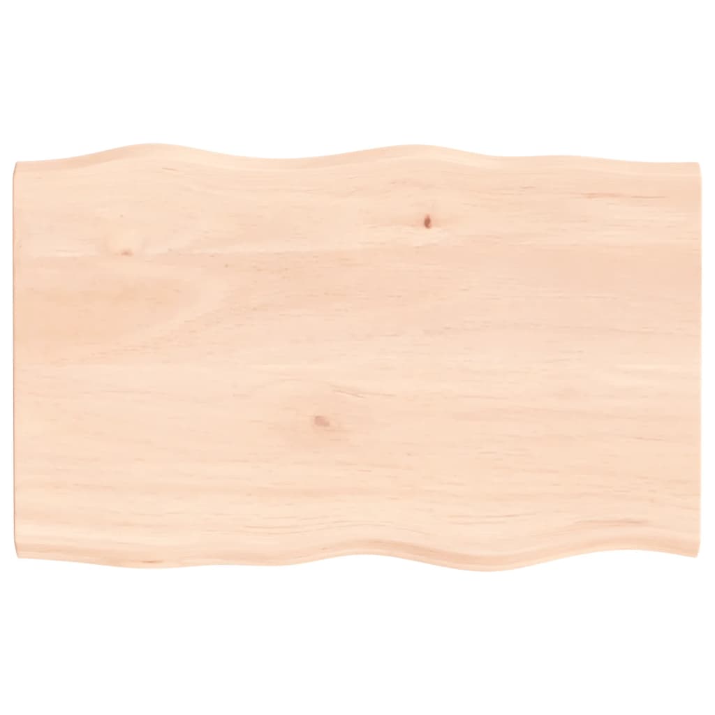 Bordplate 80x50x2 cm ubehandlet heltre eik naturlig kant