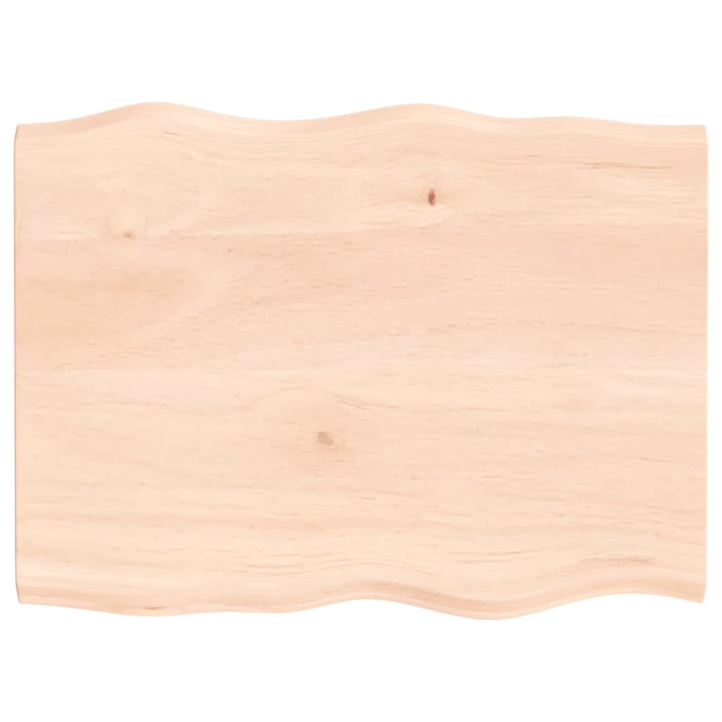 Bordplate 80x60x2 cm ubehandlet heltre eik naturlig kant