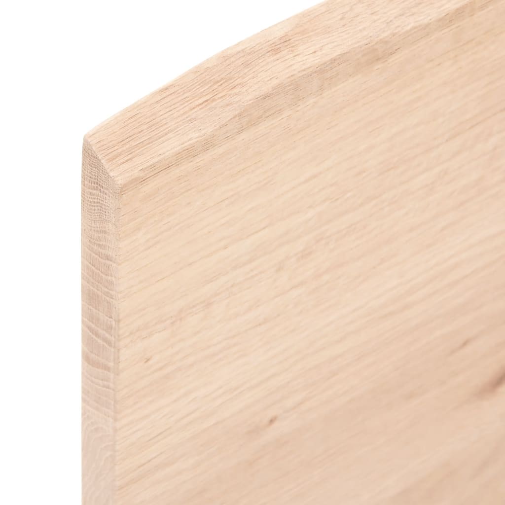 Bordplate 80x60x2 cm ubehandlet heltre eik naturlig kant