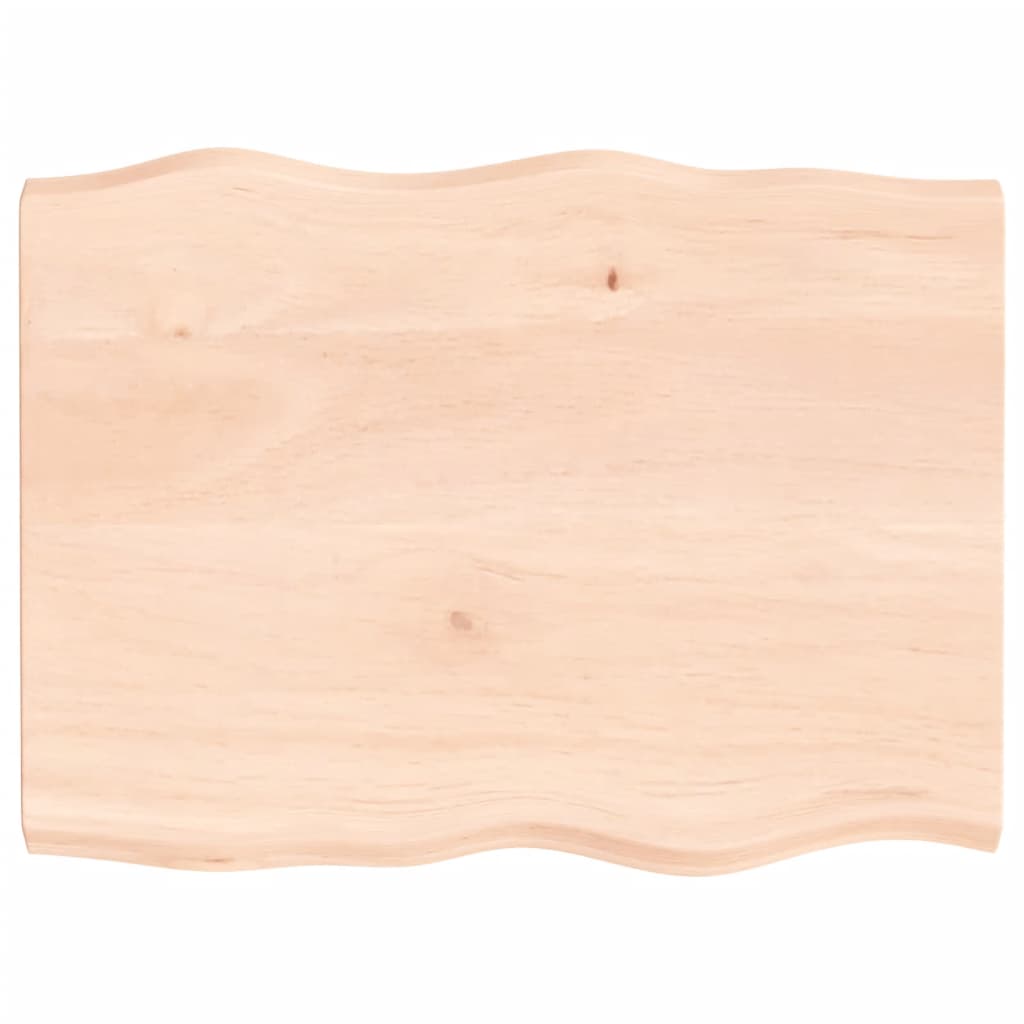 Bordplate 80x60x(2-4) cm ubehandlet heltre eik naturlig kant