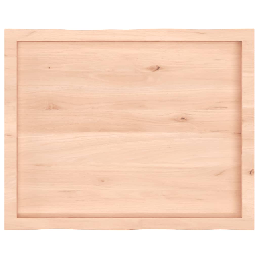 Bordplate 80x60x(2-4) cm ubehandlet heltre eik naturlig kant