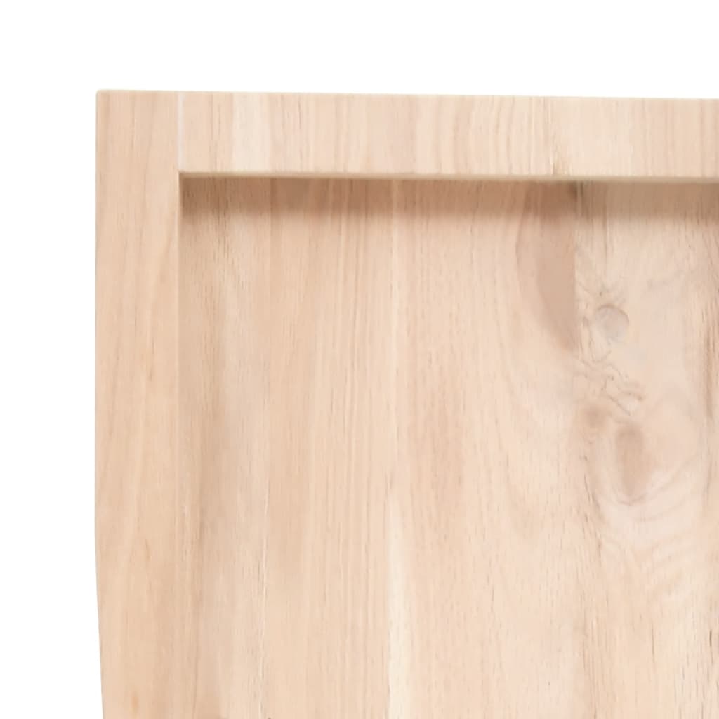 Bordplate 80x60x(2-4) cm ubehandlet heltre eik naturlig kant