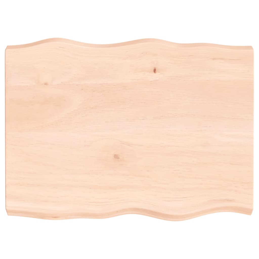 Bordplate 80x60x(2-6) cm ubehandlet heltre eik naturlig kant