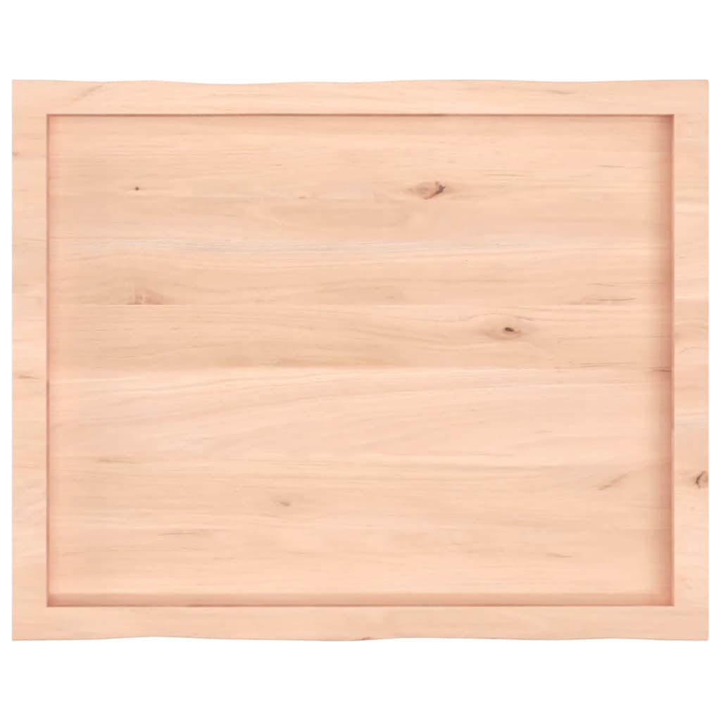 Bordplate 80x60x(2-6) cm ubehandlet heltre eik naturlig kant