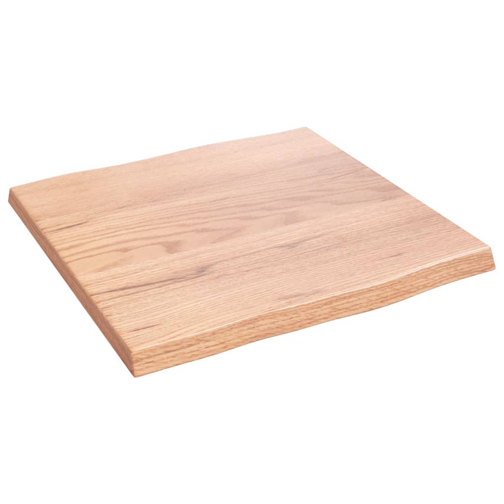 Bordplate lysebrun 40x40x2cm behandlet heltre eik naturlig kant