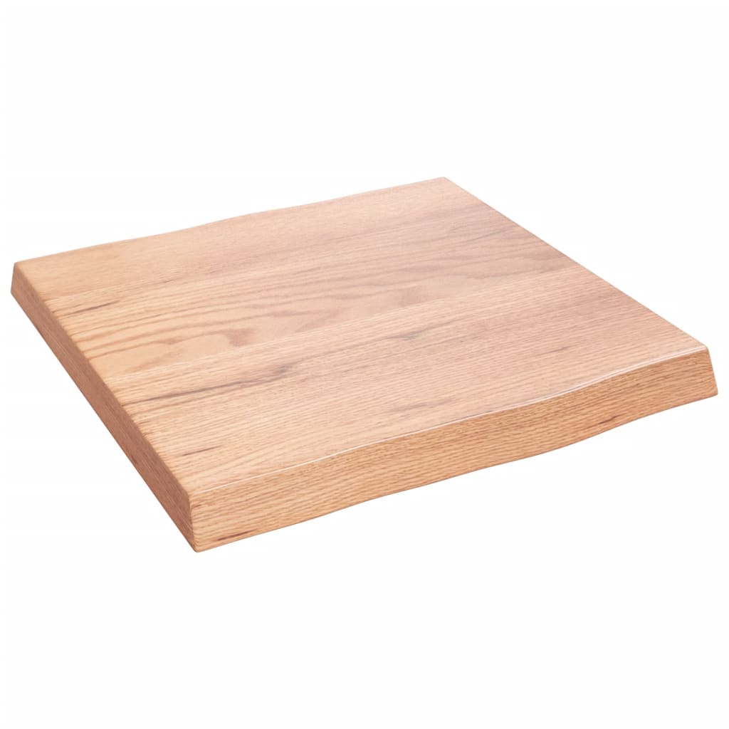 Bordplate lysebrun 40x40x(2-4)cm behandlet heltre naturlig kant
