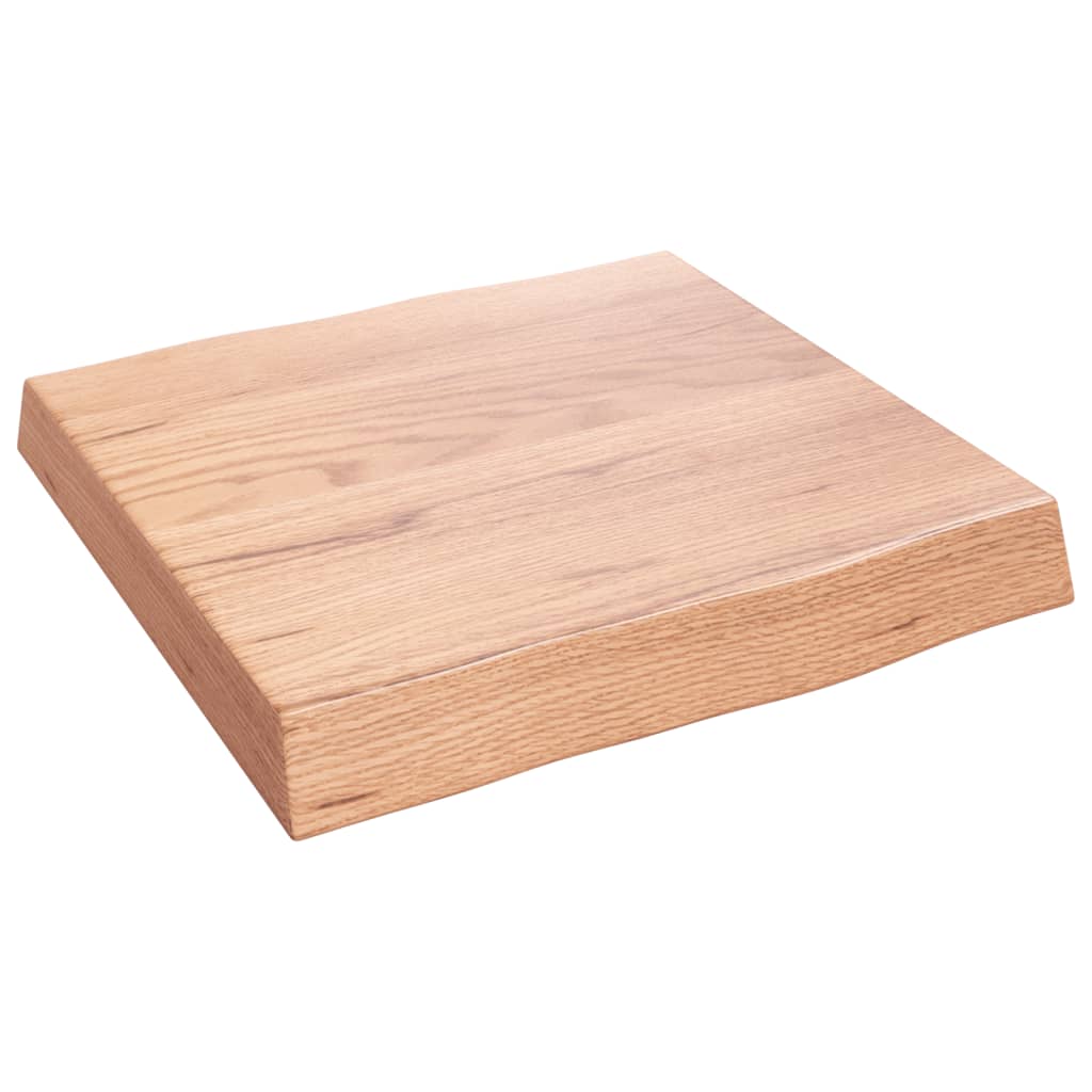 Bordplate lysebrun 40x40x(2-6)cm behandlet heltre naturlig kant
