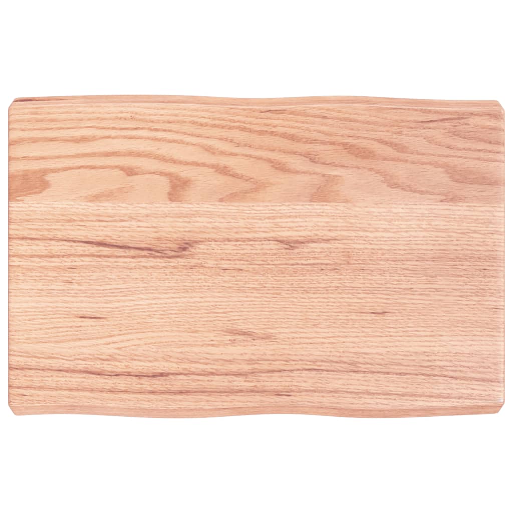 Bordplate lysebrun 60x40x(2-6)cm behandlet heltre naturlig kant