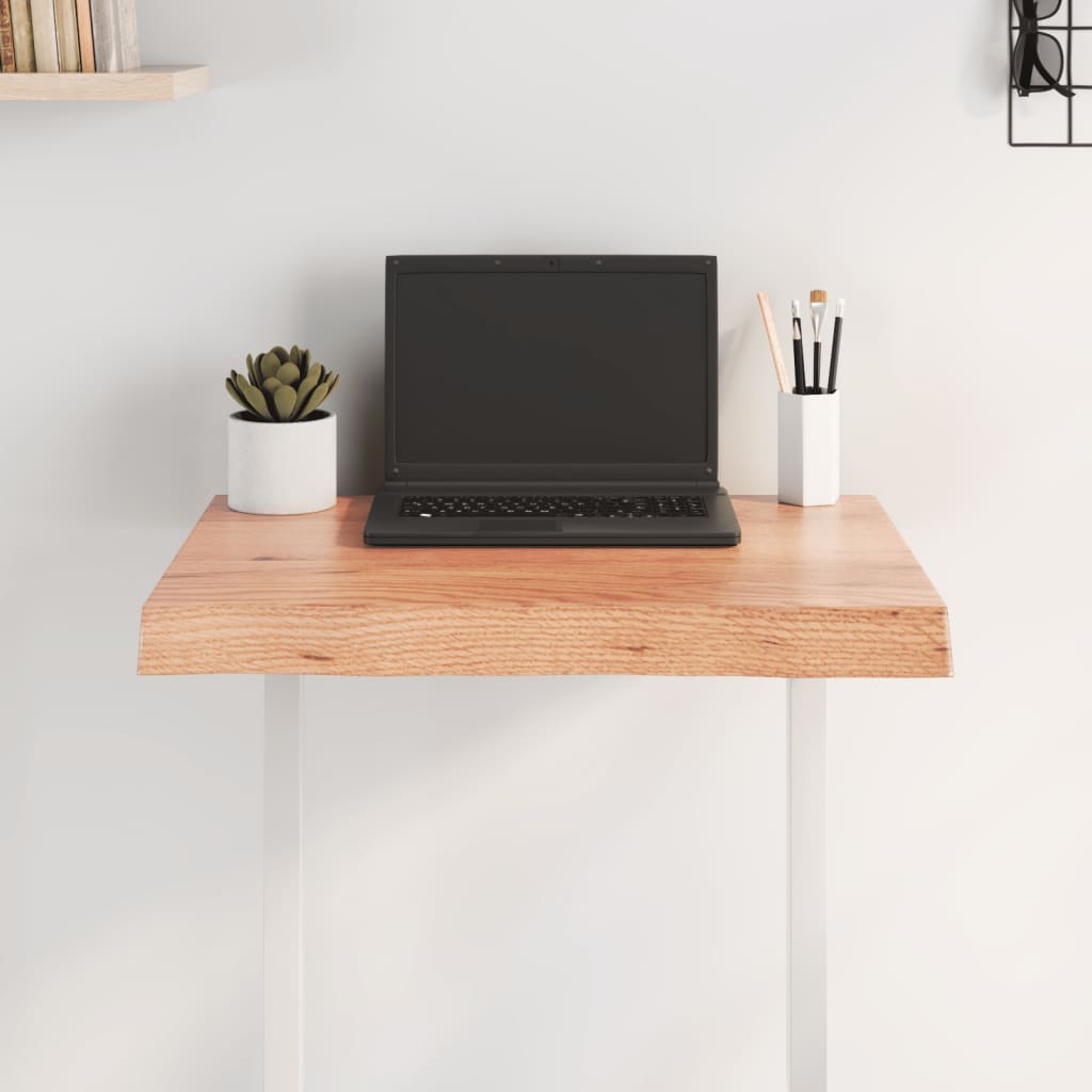 Bordplate lysebrun 60x40x(2-6)cm behandlet heltre naturlig kant