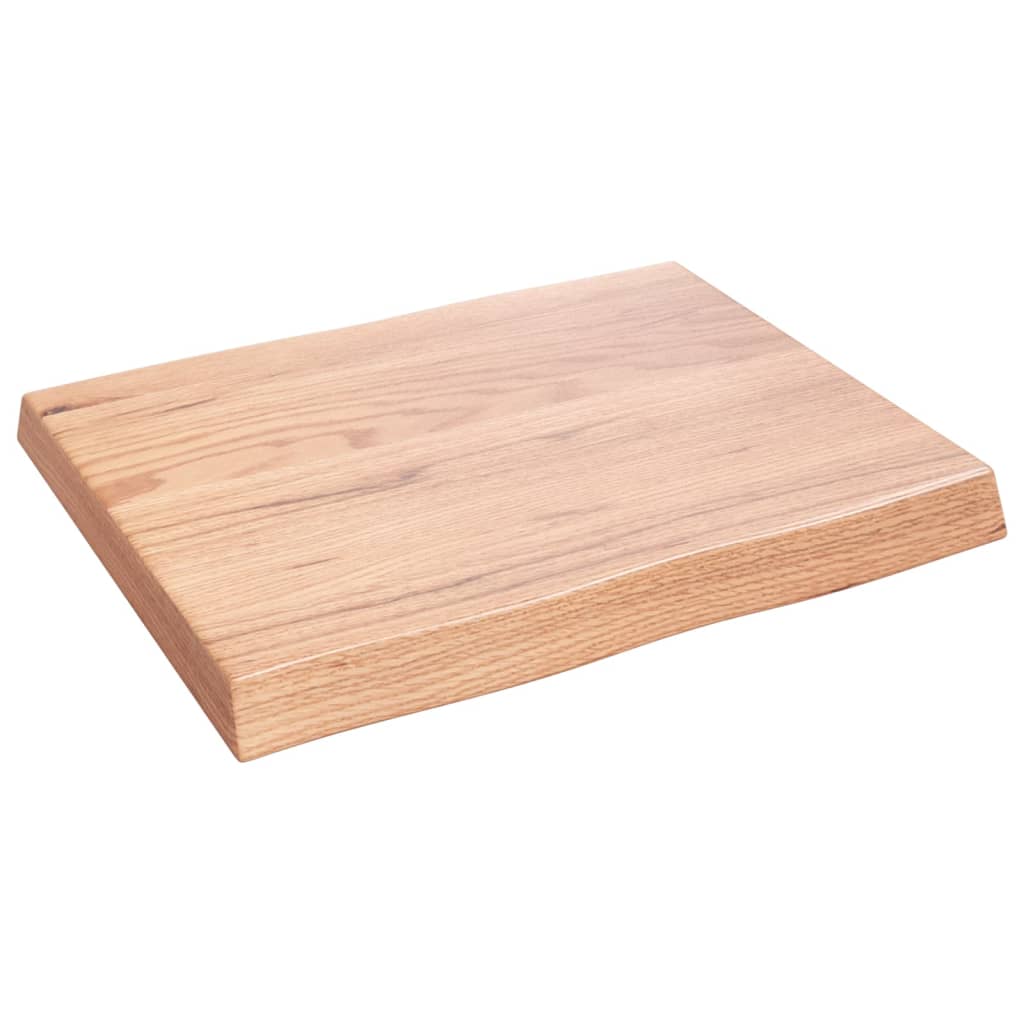 Bordplate lysebrun 60x50x(2-6)cm behandlet heltre naturlig kant